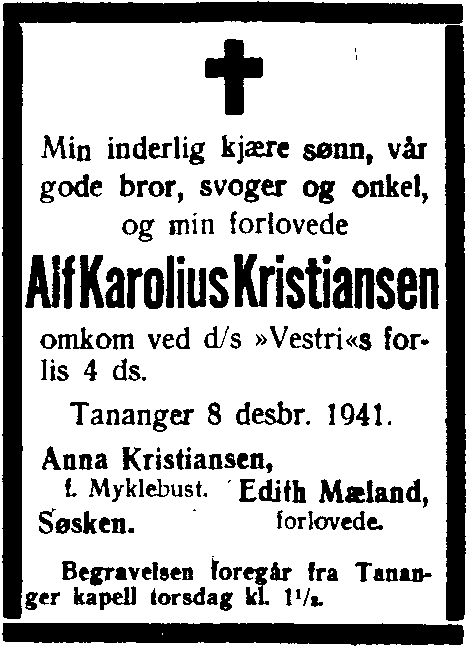 1941-12-09 - Alf dødsannonse i SA